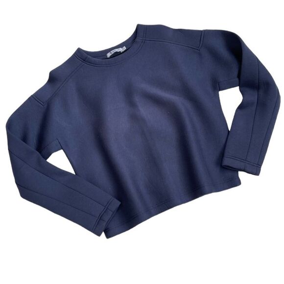 T by Alexander Wang Pullover Neoprene Crewneck Boxy Sweatshirt - Picture 1 of 4